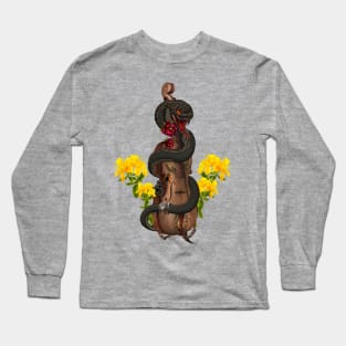 Wonderful steampunk violin with snake and monkey Long Sleeve T-Shirt